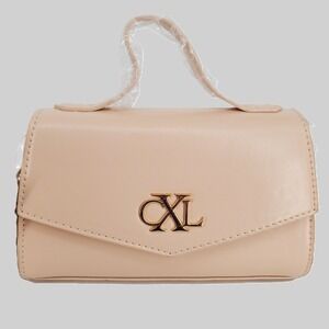 CXL Christian Lacroix Laine Matte Patent Top Handle Crossbody Panna Cotta Beige